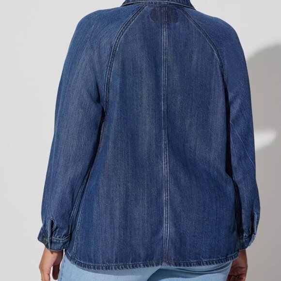 NEW Torrid Women's Tencel Chore Jacket Barn Coat Lightweight Jean Jacket Large - Picture 2 of 10